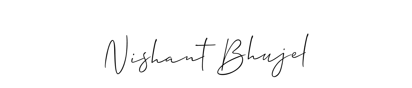 Use a signature maker to create a handwritten signature online. With this signature software, you can design (Allison_Script) your own signature for name Nishant Bhujel. Nishant Bhujel signature style 2 images and pictures png