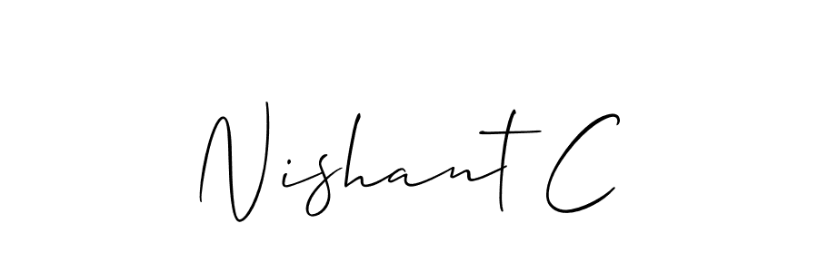 How to make Nishant C signature? Allison_Script is a professional autograph style. Create handwritten signature for Nishant C name. Nishant C signature style 2 images and pictures png