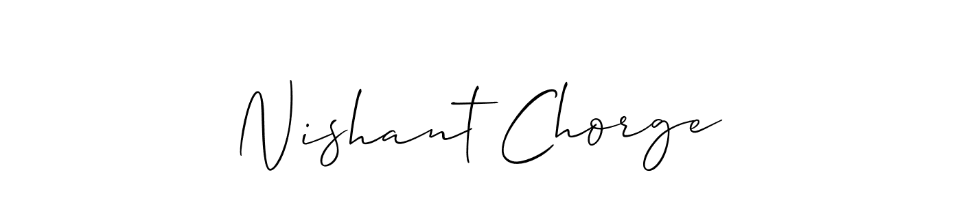 Also we have Nishant Chorge name is the best signature style. Create professional handwritten signature collection using Allison_Script autograph style. Nishant Chorge signature style 2 images and pictures png