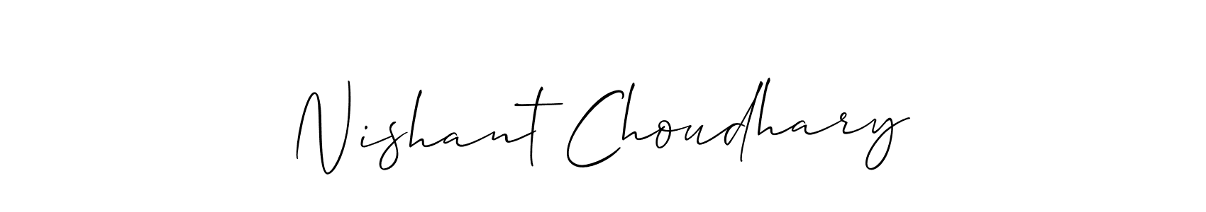 Also You can easily find your signature by using the search form. We will create Nishant Choudhary name handwritten signature images for you free of cost using Allison_Script sign style. Nishant Choudhary signature style 2 images and pictures png