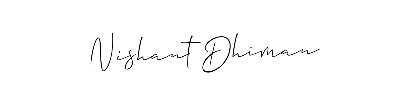 Nishant Dhiman stylish signature style. Best Handwritten Sign (Allison_Script) for my name. Handwritten Signature Collection Ideas for my name Nishant Dhiman. Nishant Dhiman signature style 2 images and pictures png