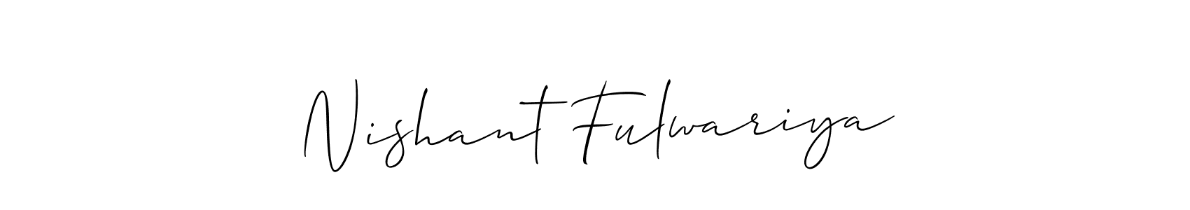 Similarly Allison_Script is the best handwritten signature design. Signature creator online .You can use it as an online autograph creator for name Nishant Fulwariya. Nishant Fulwariya signature style 2 images and pictures png