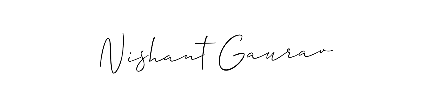 Make a beautiful signature design for name Nishant Gaurav. With this signature (Allison_Script) style, you can create a handwritten signature for free. Nishant Gaurav signature style 2 images and pictures png