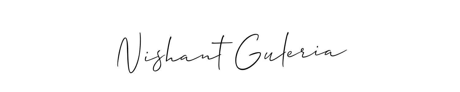 It looks lik you need a new signature style for name Nishant Guleria. Design unique handwritten (Allison_Script) signature with our free signature maker in just a few clicks. Nishant Guleria signature style 2 images and pictures png