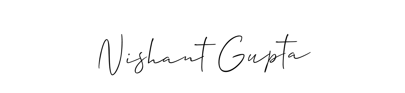 Make a beautiful signature design for name Nishant Gupta. With this signature (Allison_Script) style, you can create a handwritten signature for free. Nishant Gupta signature style 2 images and pictures png