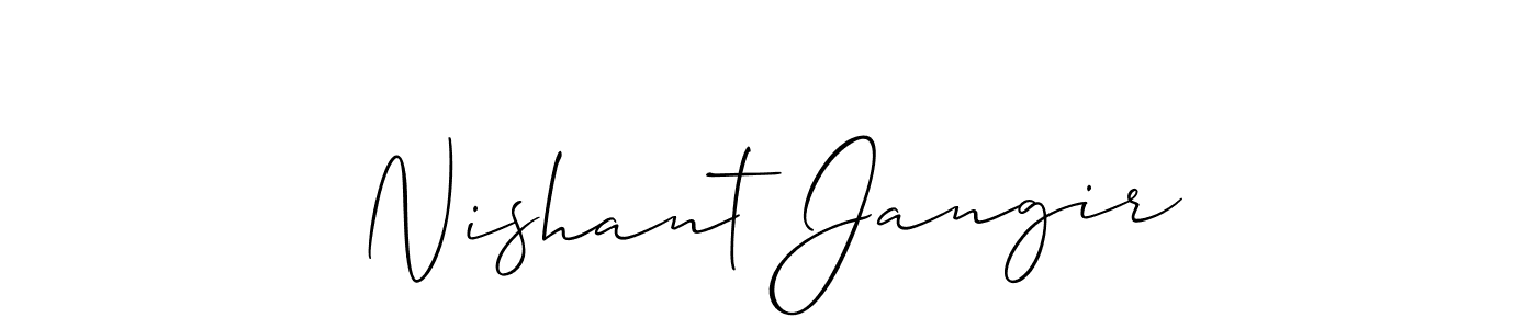 Also we have Nishant Jangir name is the best signature style. Create professional handwritten signature collection using Allison_Script autograph style. Nishant Jangir signature style 2 images and pictures png