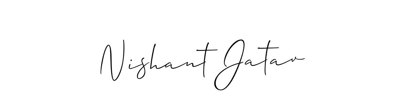 How to make Nishant Jatav signature? Allison_Script is a professional autograph style. Create handwritten signature for Nishant Jatav name. Nishant Jatav signature style 2 images and pictures png