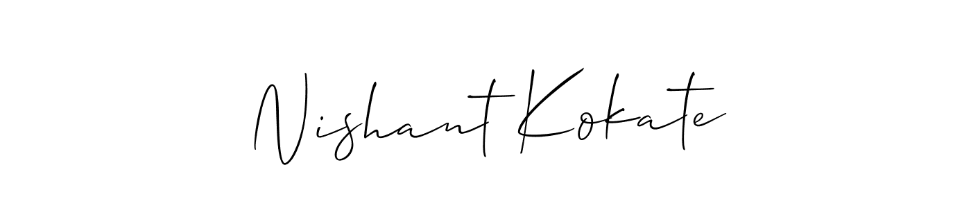Also You can easily find your signature by using the search form. We will create Nishant Kokate name handwritten signature images for you free of cost using Allison_Script sign style. Nishant Kokate signature style 2 images and pictures png