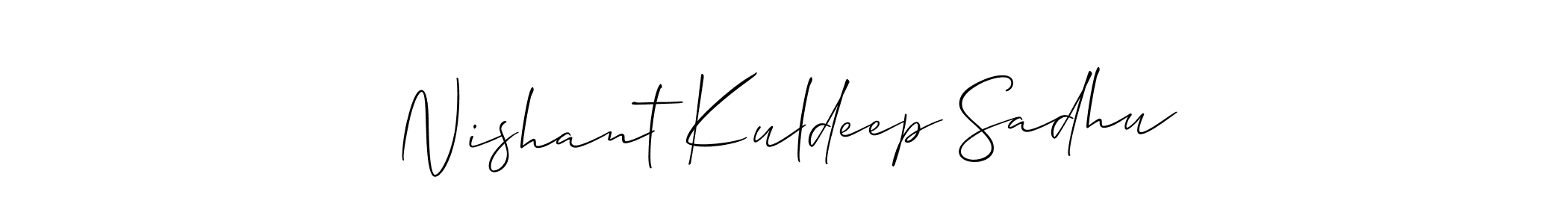 Also we have Nishant Kuldeep Sadhu name is the best signature style. Create professional handwritten signature collection using Allison_Script autograph style. Nishant Kuldeep Sadhu signature style 2 images and pictures png