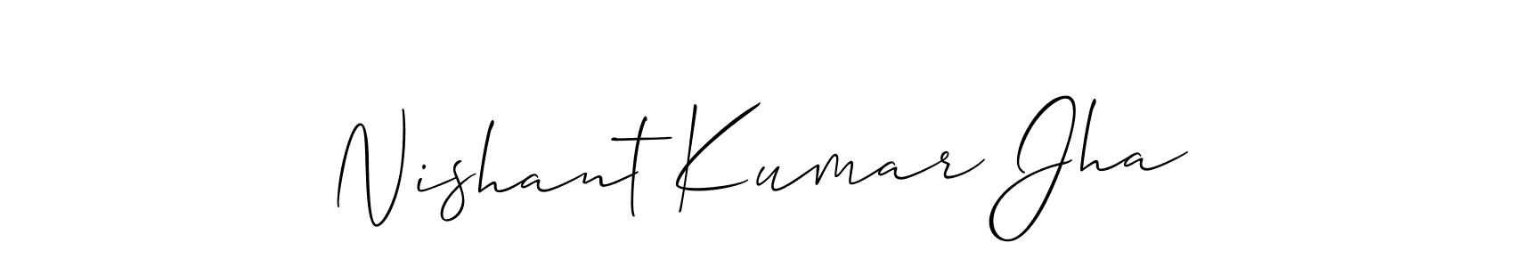 How to make Nishant Kumar Jha name signature. Use Allison_Script style for creating short signs online. This is the latest handwritten sign. Nishant Kumar Jha signature style 2 images and pictures png