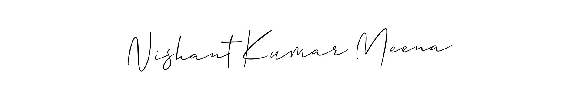 if you are searching for the best signature style for your name Nishant Kumar Meena. so please give up your signature search. here we have designed multiple signature styles  using Allison_Script. Nishant Kumar Meena signature style 2 images and pictures png