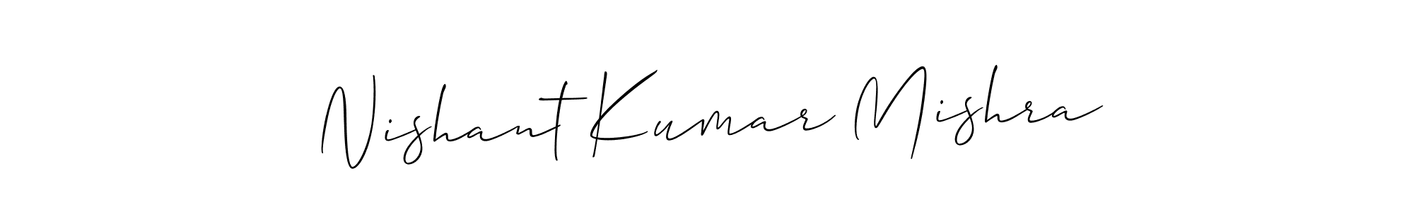 This is the best signature style for the Nishant Kumar Mishra name. Also you like these signature font (Allison_Script). Mix name signature. Nishant Kumar Mishra signature style 2 images and pictures png