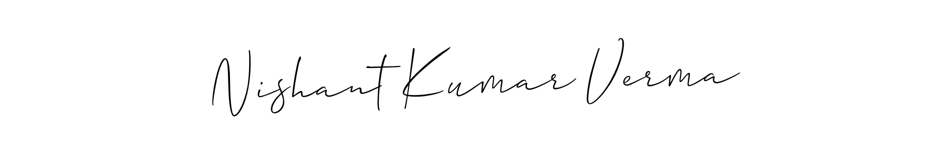 Make a short Nishant Kumar Verma signature style. Manage your documents anywhere anytime using Allison_Script. Create and add eSignatures, submit forms, share and send files easily. Nishant Kumar Verma signature style 2 images and pictures png