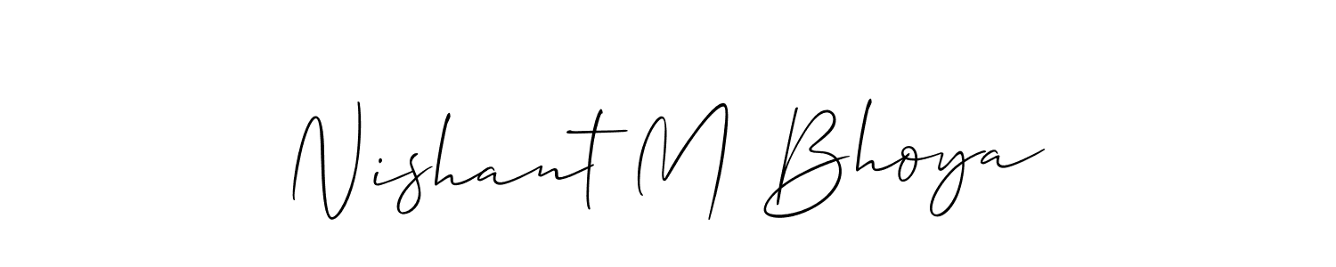 How to Draw Nishant M Bhoya signature style? Allison_Script is a latest design signature styles for name Nishant M Bhoya. Nishant M Bhoya signature style 2 images and pictures png