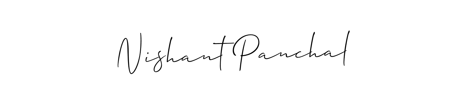 Allison_Script is a professional signature style that is perfect for those who want to add a touch of class to their signature. It is also a great choice for those who want to make their signature more unique. Get Nishant Panchal name to fancy signature for free. Nishant Panchal signature style 2 images and pictures png
