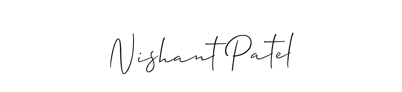 if you are searching for the best signature style for your name Nishant Patel. so please give up your signature search. here we have designed multiple signature styles  using Allison_Script. Nishant Patel signature style 2 images and pictures png