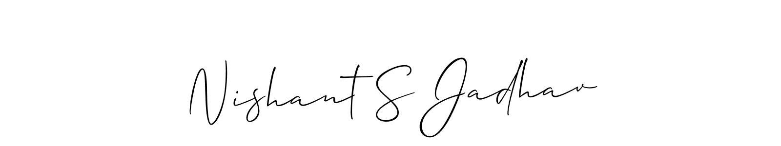 Create a beautiful signature design for name Nishant S Jadhav. With this signature (Allison_Script) fonts, you can make a handwritten signature for free. Nishant S Jadhav signature style 2 images and pictures png