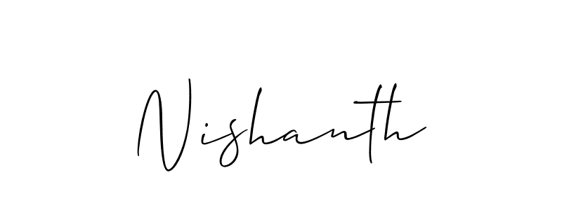 How to make Nishanth signature? Allison_Script is a professional autograph style. Create handwritten signature for Nishanth name. Nishanth signature style 2 images and pictures png