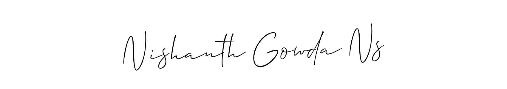 Nishanth Gowda Ns stylish signature style. Best Handwritten Sign (Allison_Script) for my name. Handwritten Signature Collection Ideas for my name Nishanth Gowda Ns. Nishanth Gowda Ns signature style 2 images and pictures png