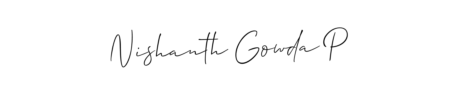 How to Draw Nishanth Gowda P signature style? Allison_Script is a latest design signature styles for name Nishanth Gowda P. Nishanth Gowda P signature style 2 images and pictures png