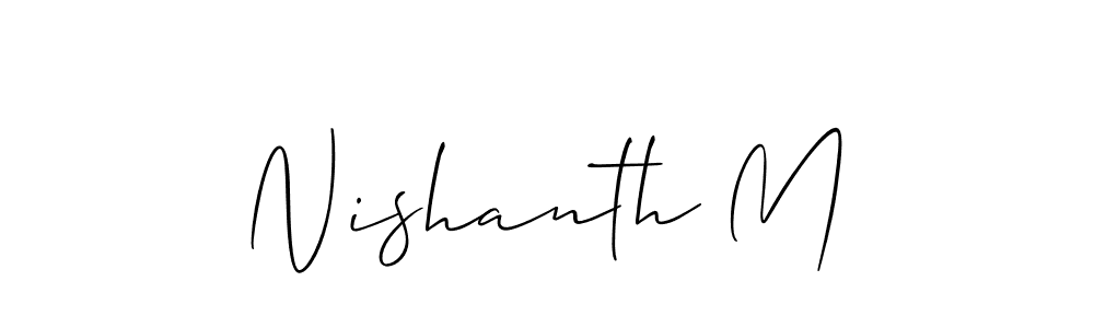 How to make Nishanth M signature? Allison_Script is a professional autograph style. Create handwritten signature for Nishanth M name. Nishanth M signature style 2 images and pictures png