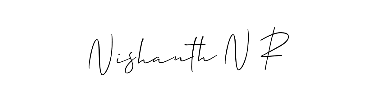 How to Draw Nishanth N R signature style? Allison_Script is a latest design signature styles for name Nishanth N R. Nishanth N R signature style 2 images and pictures png