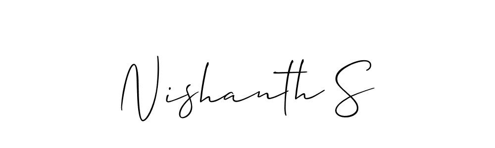 How to Draw Nishanth S signature style? Allison_Script is a latest design signature styles for name Nishanth S. Nishanth S signature style 2 images and pictures png