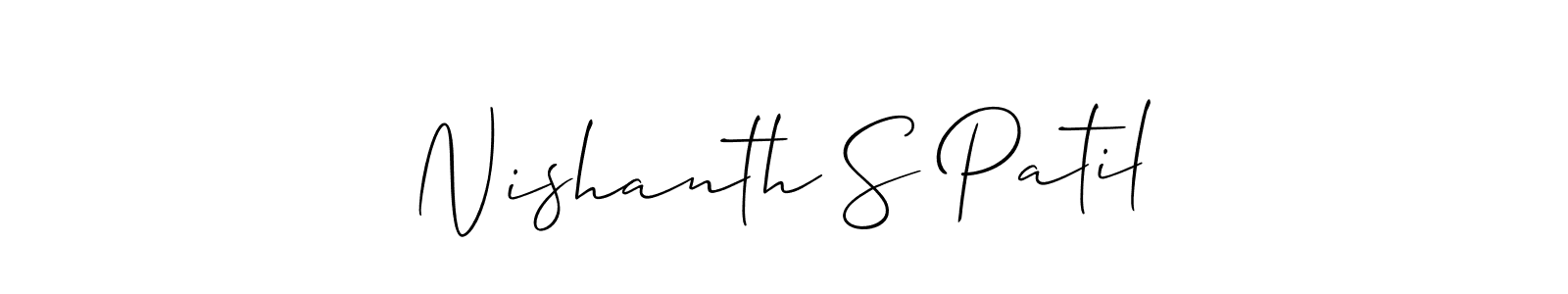 You should practise on your own different ways (Allison_Script) to write your name (Nishanth S Patil) in signature. don't let someone else do it for you. Nishanth S Patil signature style 2 images and pictures png