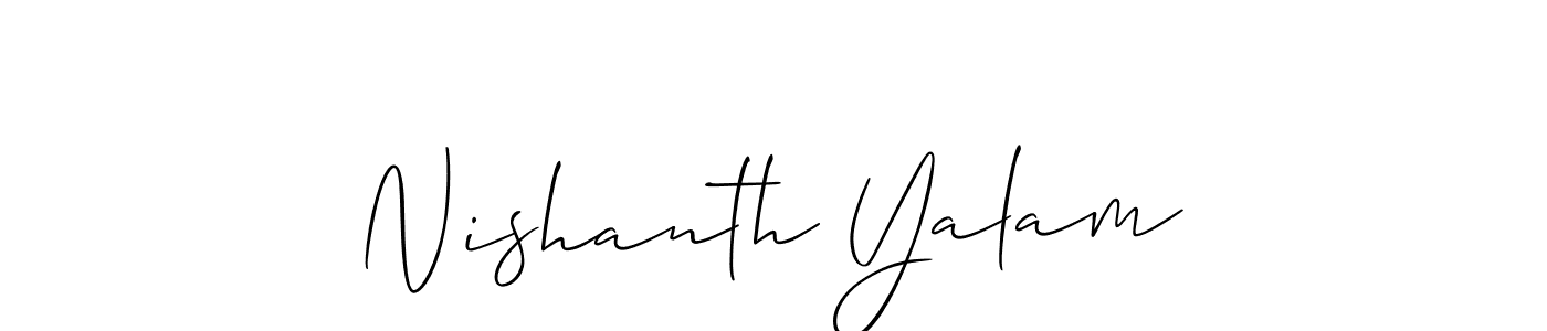 Make a beautiful signature design for name Nishanth Yalam. Use this online signature maker to create a handwritten signature for free. Nishanth Yalam signature style 2 images and pictures png