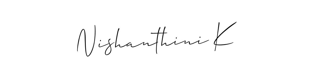 Make a beautiful signature design for name Nishanthini K. Use this online signature maker to create a handwritten signature for free. Nishanthini K signature style 2 images and pictures png