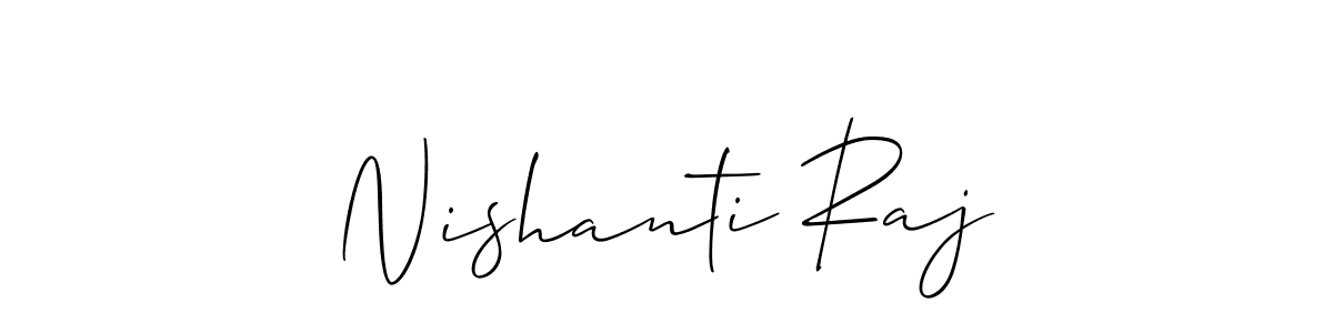 Similarly Allison_Script is the best handwritten signature design. Signature creator online .You can use it as an online autograph creator for name Nishanti Raj. Nishanti Raj signature style 2 images and pictures png