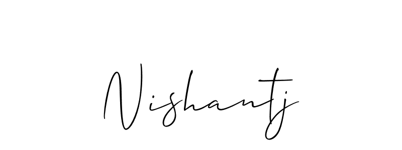 The best way (Allison_Script) to make a short signature is to pick only two or three words in your name. The name Nishantj include a total of six letters. For converting this name. Nishantj signature style 2 images and pictures png