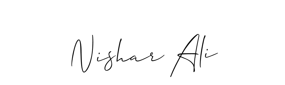 Design your own signature with our free online signature maker. With this signature software, you can create a handwritten (Allison_Script) signature for name Nishar Ali. Nishar Ali signature style 2 images and pictures png