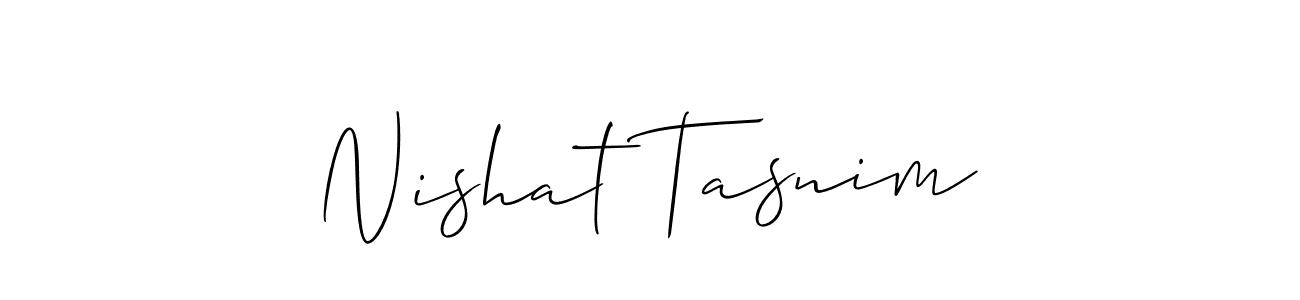 Similarly Allison_Script is the best handwritten signature design. Signature creator online .You can use it as an online autograph creator for name Nishat Tasnim. Nishat Tasnim signature style 2 images and pictures png