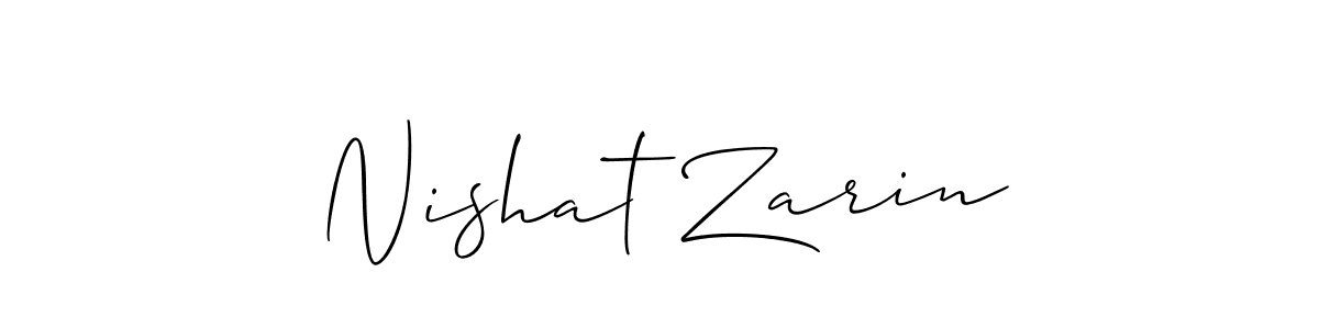 Design your own signature with our free online signature maker. With this signature software, you can create a handwritten (Allison_Script) signature for name Nishat Zarin. Nishat Zarin signature style 2 images and pictures png