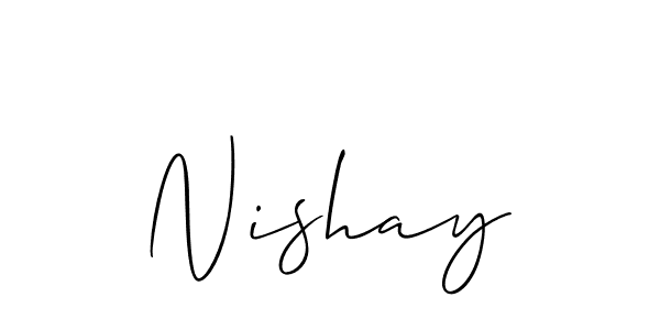 Create a beautiful signature design for name Nishay. With this signature (Allison_Script) fonts, you can make a handwritten signature for free. Nishay signature style 2 images and pictures png