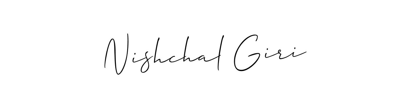 Create a beautiful signature design for name Nishchal Giri. With this signature (Allison_Script) fonts, you can make a handwritten signature for free. Nishchal Giri signature style 2 images and pictures png