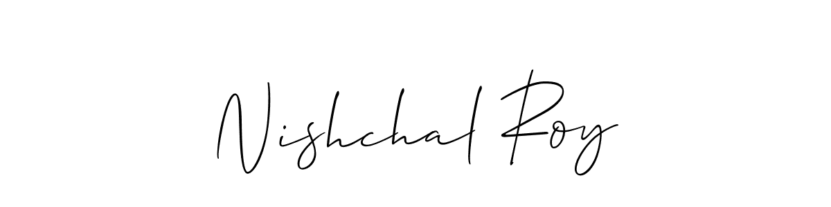 The best way (Allison_Script) to make a short signature is to pick only two or three words in your name. The name Nishchal Roy include a total of six letters. For converting this name. Nishchal Roy signature style 2 images and pictures png