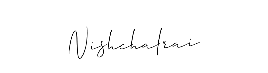 if you are searching for the best signature style for your name Nishchalrai. so please give up your signature search. here we have designed multiple signature styles  using Allison_Script. Nishchalrai signature style 2 images and pictures png