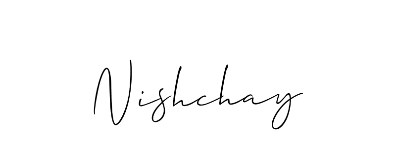 if you are searching for the best signature style for your name Nishchay. so please give up your signature search. here we have designed multiple signature styles  using Allison_Script. Nishchay signature style 2 images and pictures png