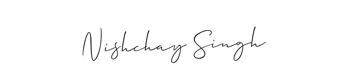 Make a beautiful signature design for name Nishchay Singh. With this signature (Allison_Script) style, you can create a handwritten signature for free. Nishchay Singh signature style 2 images and pictures png