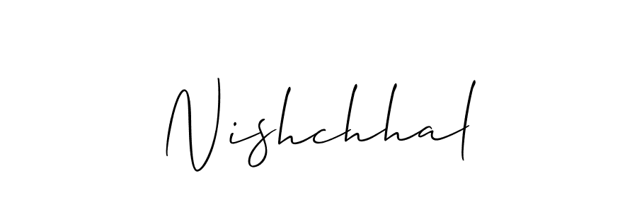 Allison_Script is a professional signature style that is perfect for those who want to add a touch of class to their signature. It is also a great choice for those who want to make their signature more unique. Get Nishchhal name to fancy signature for free. Nishchhal signature style 2 images and pictures png