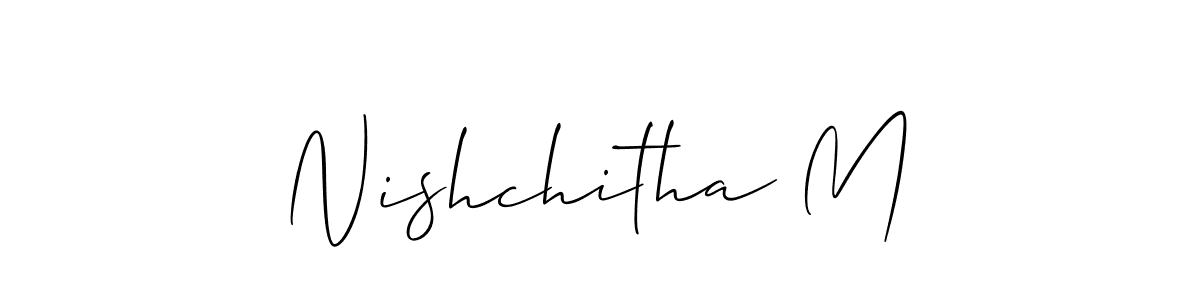 See photos of Nishchitha M official signature by Spectra . Check more albums & portfolios. Read reviews & check more about Allison_Script font. Nishchitha M signature style 2 images and pictures png