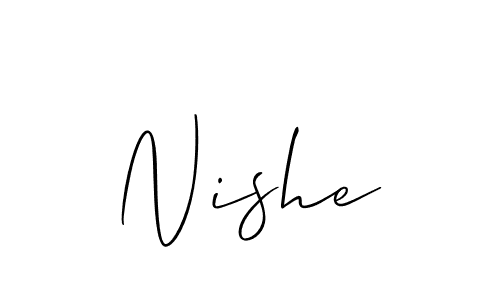 Design your own signature with our free online signature maker. With this signature software, you can create a handwritten (Allison_Script) signature for name Nishe. Nishe signature style 2 images and pictures png