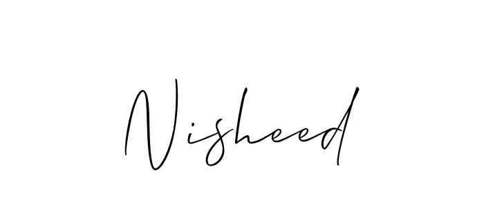 Make a beautiful signature design for name Nisheed. With this signature (Allison_Script) style, you can create a handwritten signature for free. Nisheed signature style 2 images and pictures png