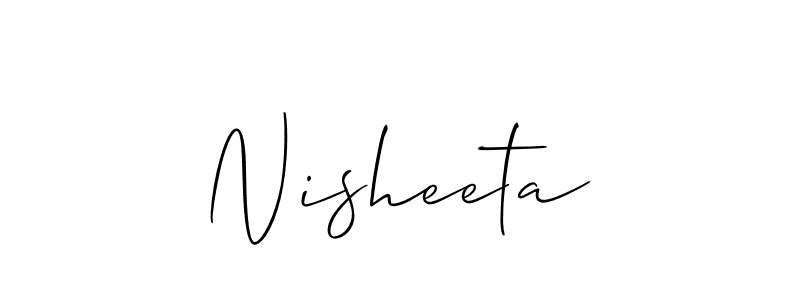 It looks lik you need a new signature style for name Nisheeta. Design unique handwritten (Allison_Script) signature with our free signature maker in just a few clicks. Nisheeta signature style 2 images and pictures png