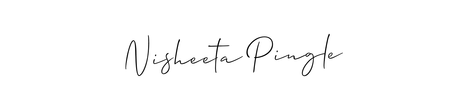 Make a beautiful signature design for name Nisheeta Pingle. With this signature (Allison_Script) style, you can create a handwritten signature for free. Nisheeta Pingle signature style 2 images and pictures png