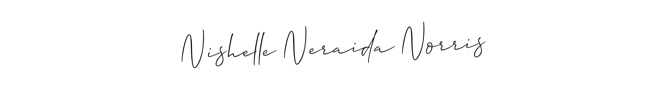 How to make Nishelle Neraida Norris name signature. Use Allison_Script style for creating short signs online. This is the latest handwritten sign. Nishelle Neraida Norris signature style 2 images and pictures png