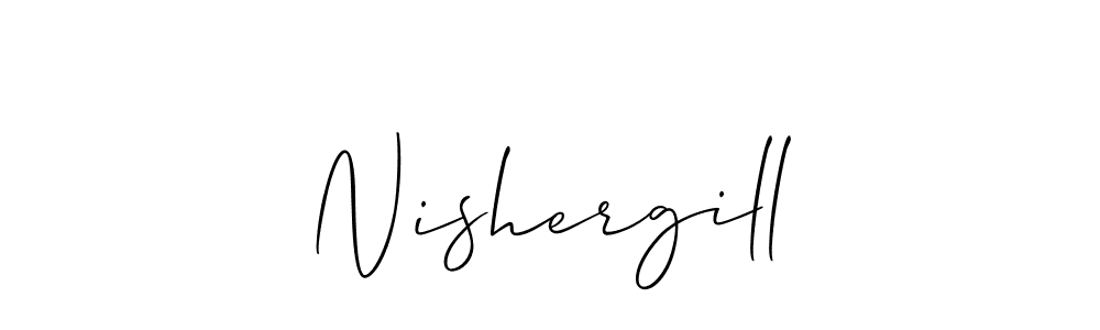 Allison_Script is a professional signature style that is perfect for those who want to add a touch of class to their signature. It is also a great choice for those who want to make their signature more unique. Get Nishergill name to fancy signature for free. Nishergill signature style 2 images and pictures png