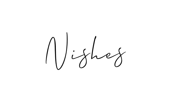 How to make Nishes signature? Allison_Script is a professional autograph style. Create handwritten signature for Nishes name. Nishes signature style 2 images and pictures png